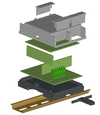 DIN-rail modulkasser 70mm - Enclosures